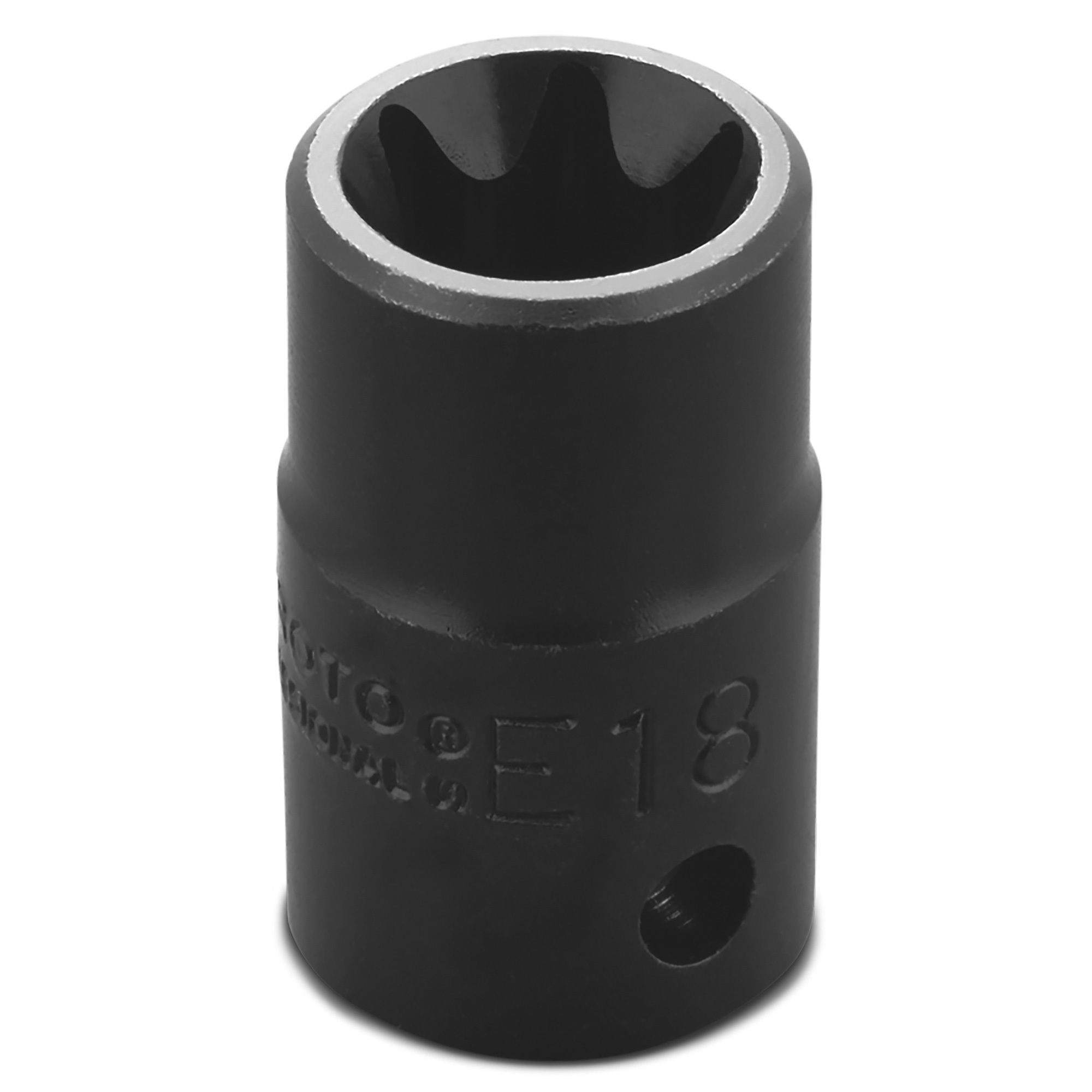 Proto Torx 1/2in. Drive, E18 Impact Socket, Black Oxide Finish, Model# J7418TX